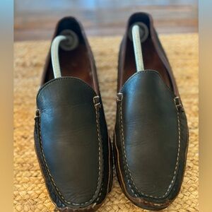 Allen Edmonds Boulder Venetian Moc Leather Shoes Black Brown Mens‎ Size 12 D